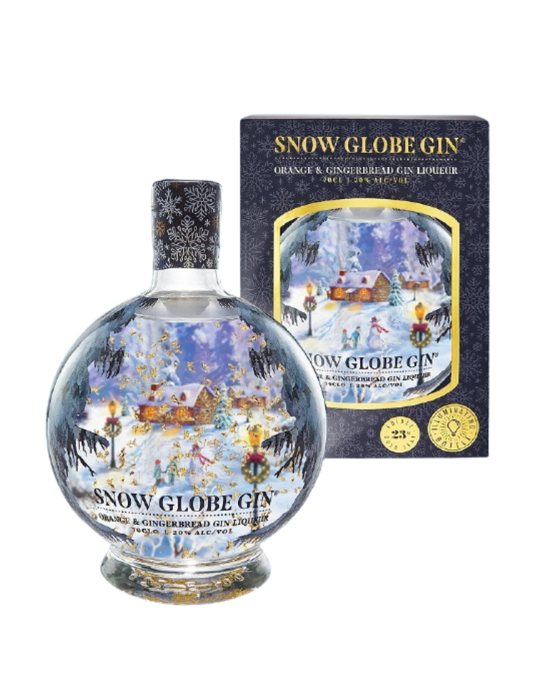 Lichior de gin Snow Globe Orange & Gingerbread + cutie, 20% alc., 0.7L, Marea Britanie