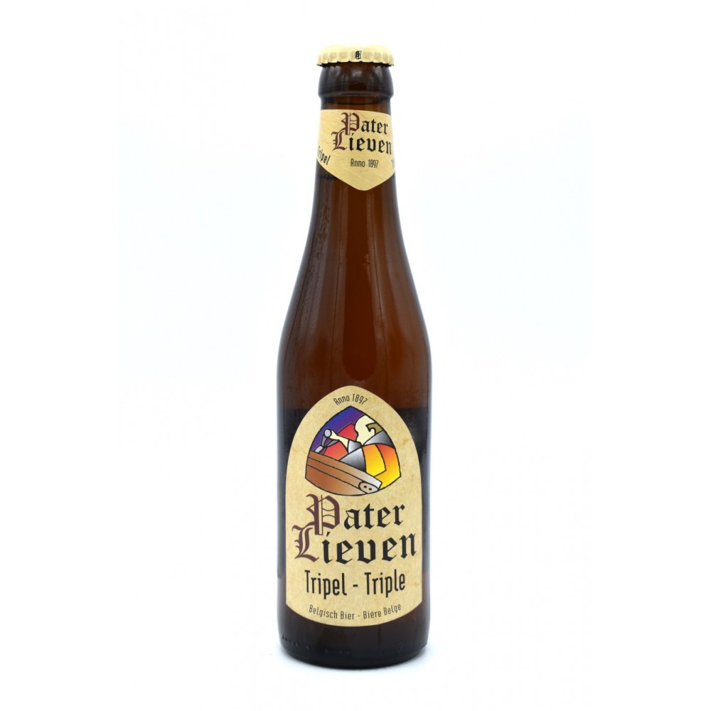 Bere blonda, artizanala Pater Lieven Tripel, 8% alc., 0.33L, sticla, Belgia