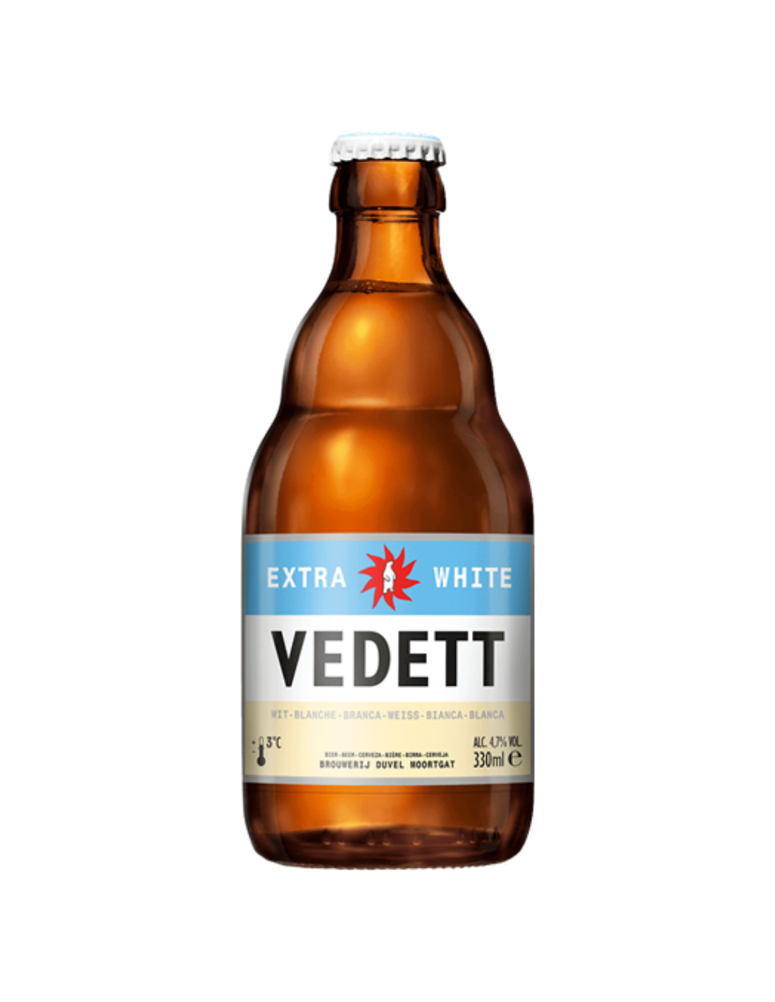 Bere alba Vedett Extra White, 4.7% alc., 0.33L, sticla, Belgia alcooldiscount.ro