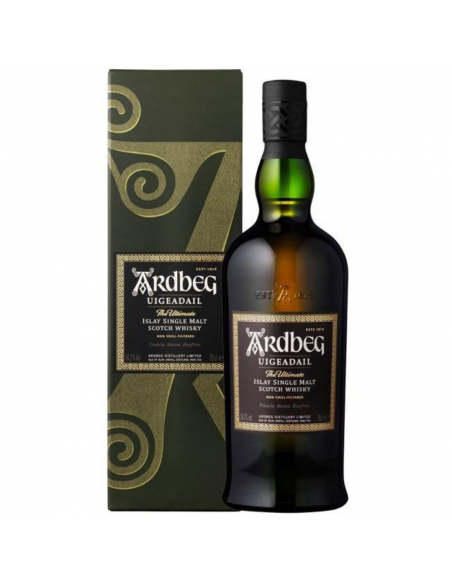Whisky Ardbeg Uigeadail Islay Single Malt + cutie, 0.7L, 54.2% alc., Scotia