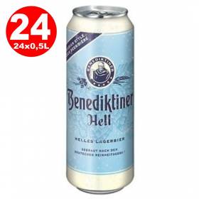 Pack 24 pieces Blonde beer filtered Benediktiner Hell, 5% alc., 0.5L, Germany