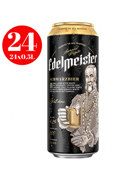 Bax 24 bucati bere neagra Edelmeister Schwarz, 4.5% alc., 0.5L, Polonia