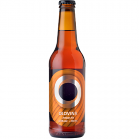Olovina Amber Ale unfiltered craft beer, 5.5% alc., 0.33L, bottle, Romania