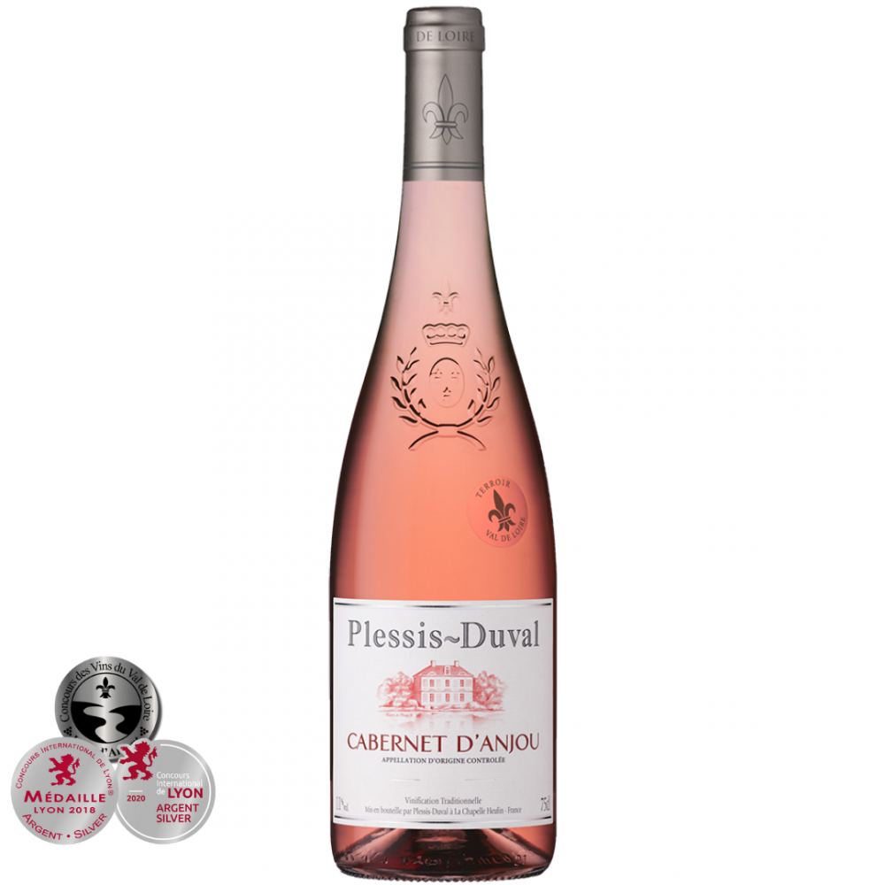 Vin roze sec Cabernet D'Anjou, Plessis Duval, 11% alc., 0.75L, Franta