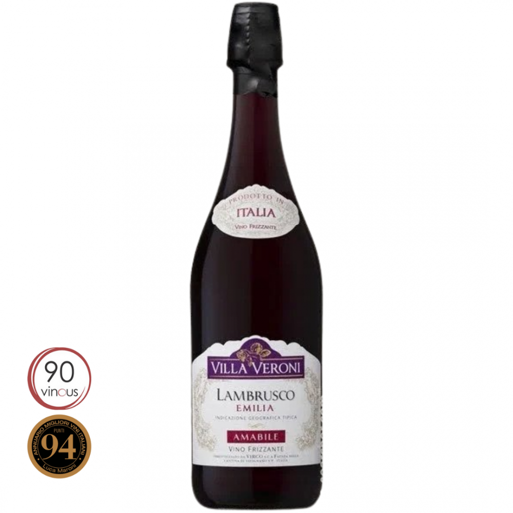 Vin frizzante Lambrusco, Villa Veroni Amabile Emilia, 0.75L, 8% alc., Italia 0.75L