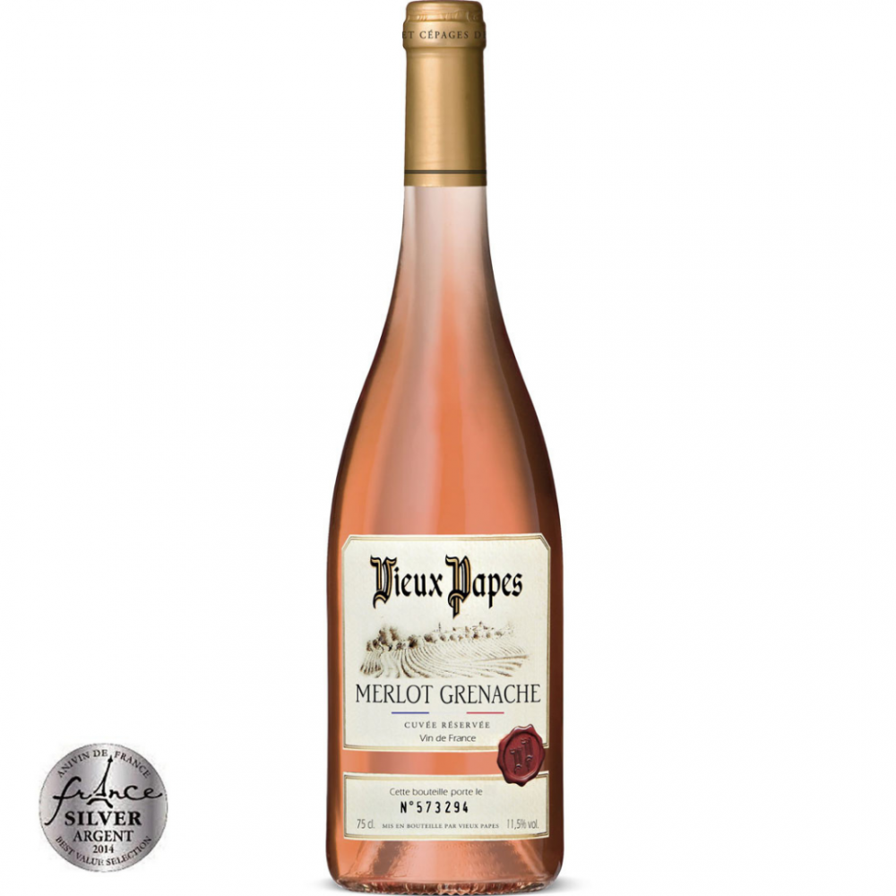 Vin roze sec, Greanche Merlot, Vieux Papes Cuvee Reservee, 0.75L, 11.5% alc., Franta 0.75L