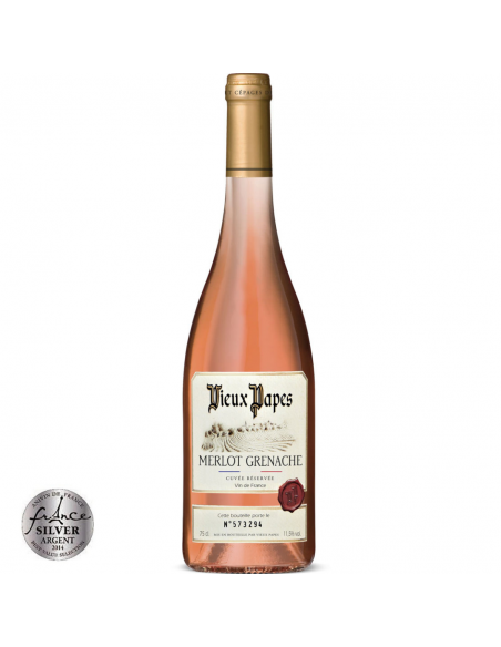 Rose blended wine, Greanche Merlot, Vieux Papes Cuvée Réservée, 0.75L, France