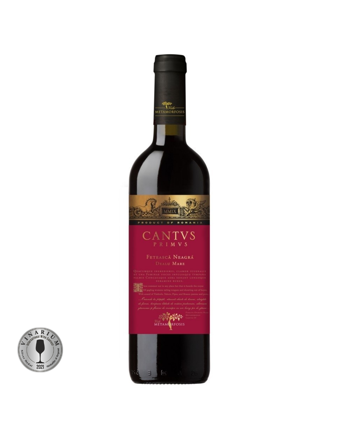 Vin rosu sec, Feteasca Neagra, Viile Metamorfosis Cantus Primus, 0.75L, 15% alc., Romania alcooldiscount.ro