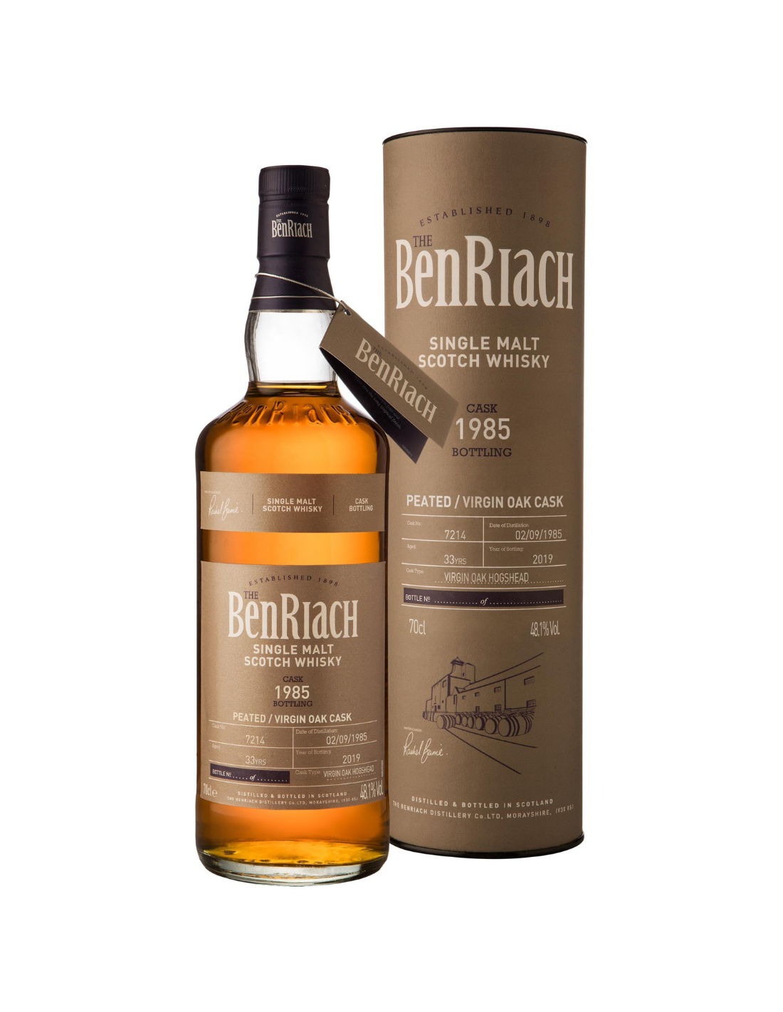 Whisky The Benriach 33 Year Old 1985 Virgin Oak Cask 16, 0.7L, 48.1% alc., Scotia alcooldiscount.ro