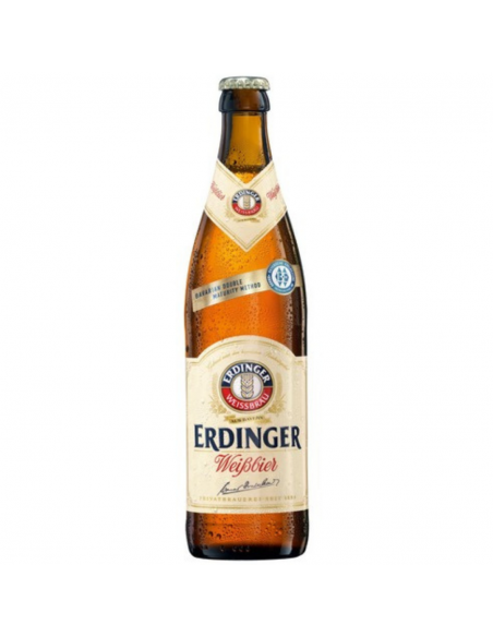 Blonde beer unfiltered Erdinger Weissbier, 5.3% alc., 0.5L, sticla, Germany