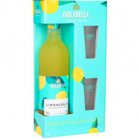 Isolabella Limoncello Liqueur + 2 glasses, 30% alc., 0.7L, Italy