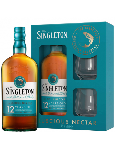 Whisky The Single Malt Singleton of Dufftown + 2 Glasses, 12 years, 40% alc., 0.7L, Scotland