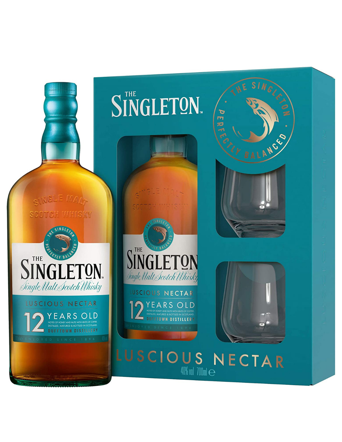 Whisky The Singleton of Dufftown 12 Years + 2 Pahare, 0.7L, 40% alc., Scotia
