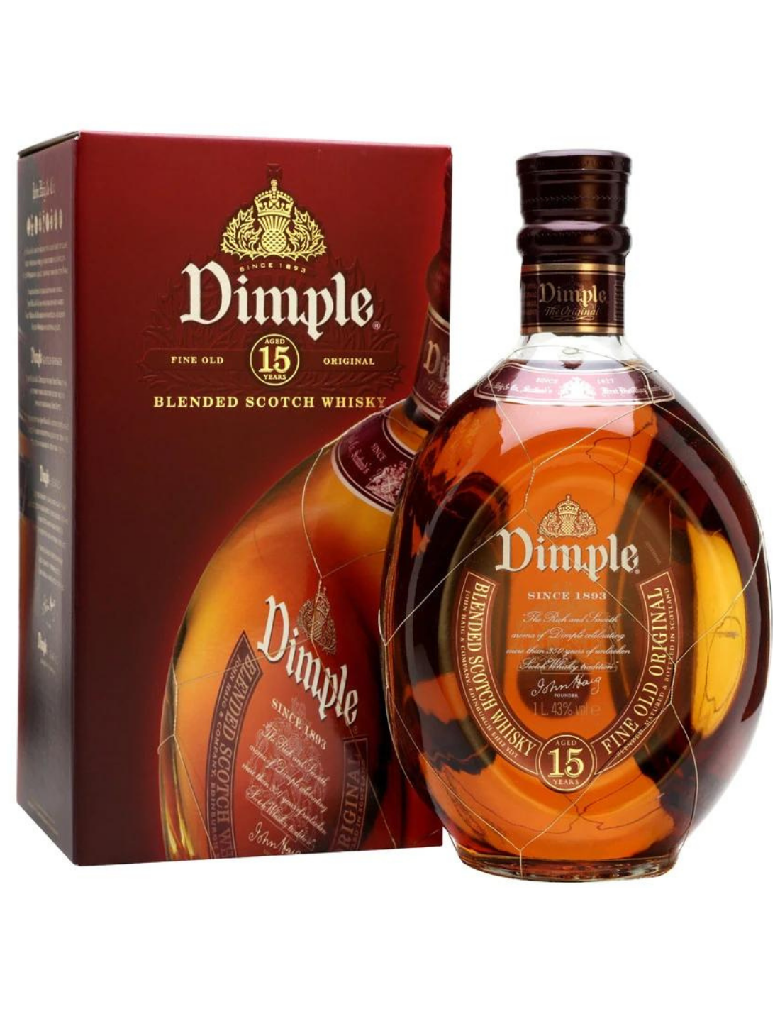 Whisky Dimple, 1L, 15 ani, 43% alc., Scotia alcooldiscount.ro