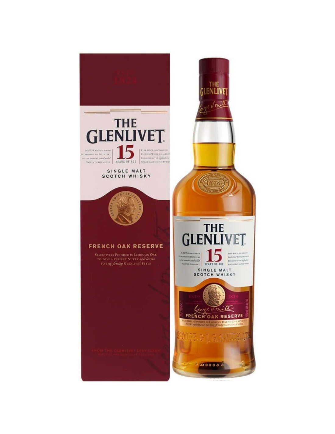 Whisky The Glenlivet, 0.7L, 15 ani, 40% alc., Scotia alcooldiscount.ro