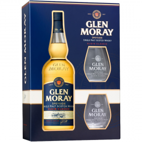 Single Malt Scotch Whisky Glen Moray Elgin Classic + 2 Glasses, 0.7L, 40% alc., Scotland