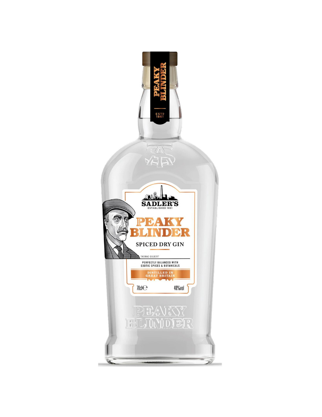 Gin Sadler’s Peaky Blinder Spiced Dry, 40% alc., 0.7L, Marea Britanie alcooldiscount.ro