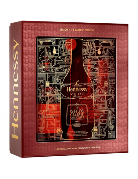 Coniac Hennessy VSOP Privilege + Pahar + Lingura de bar, 40% alc., 0.7L, Franta