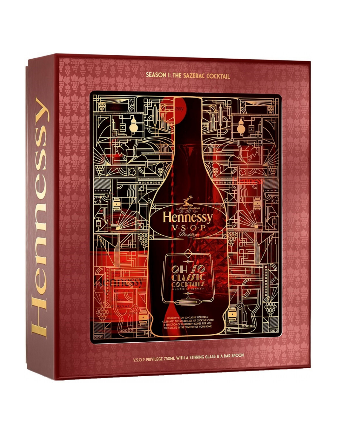 Coniac Hennessy VSOP Privilege + Pahar + Lingura de bar, 40% alc., 0.7L, Franta alcooldiscount.ro