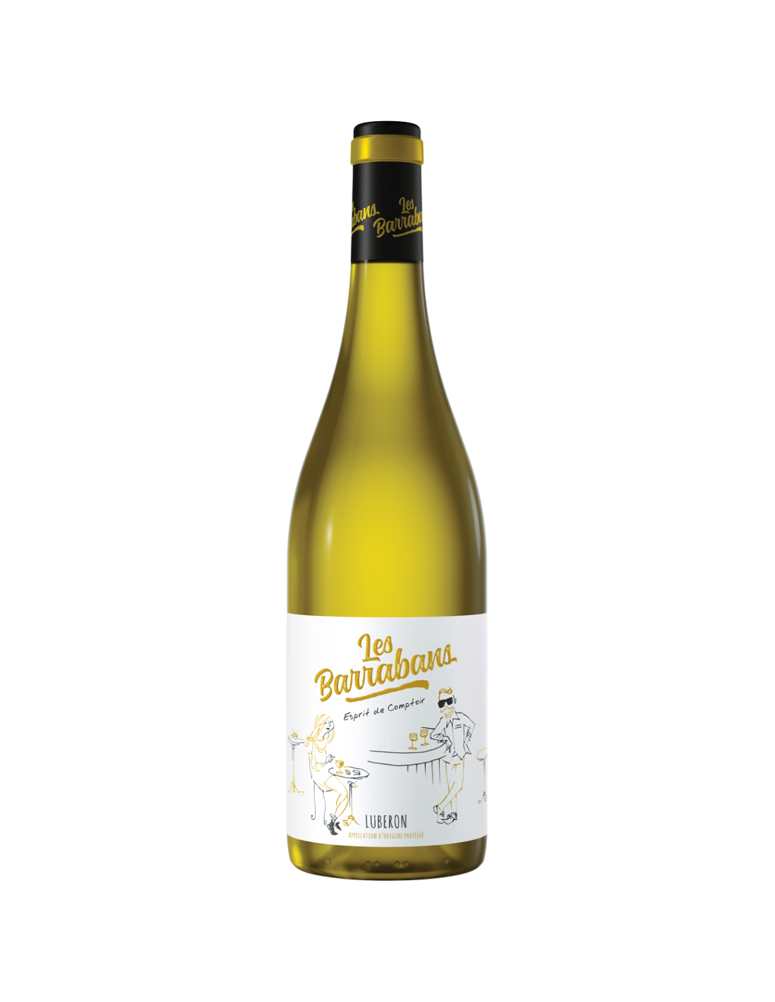 Vin alb sec Les Barrabans Luberon, 12% alc., 0.75L, Franta alcooldiscount.ro