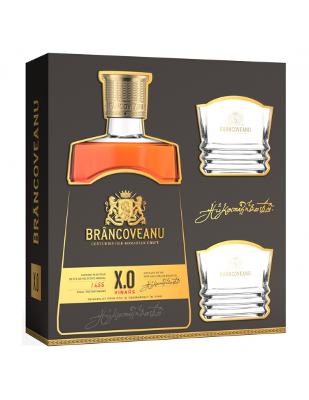 Brandy Brancoveanu XO + 2 Pahare, 40% alc., 0.7L, Romania