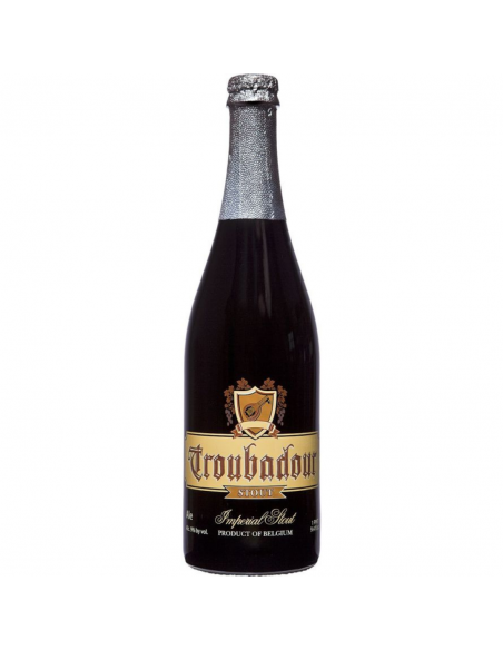 Black beer unfiltered Troubadour ImperiaL, 9% alc., 0.75L, Belgium