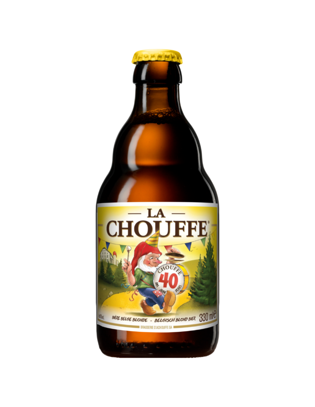 Bere blonda, artizanala La Chouffe, 8% alc., 0.33L, Belgia alcooldiscount.ro