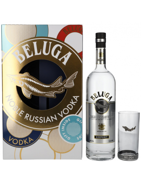 Vodca Beluga Noble + Pahar Highball, 1L, 40% alc., Rusia