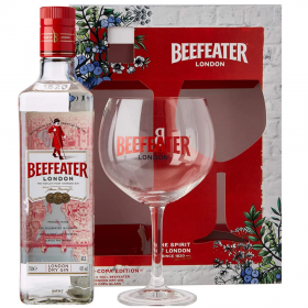Gin Beefeater London Dry + glass, 40% alc., 0.7L, England