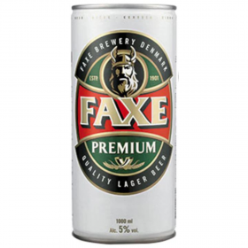 Bere blonda, filtrata Faxe Premium, 5% alc., 1L, Danemarca