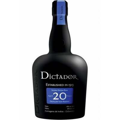 Black rum Dictador Solera, 20 years, 40% alc., 0.7L, Columbia