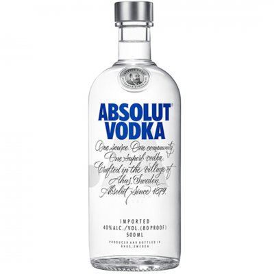 Vodka Absolut Blue 0.5L, 40% alc., Sweden