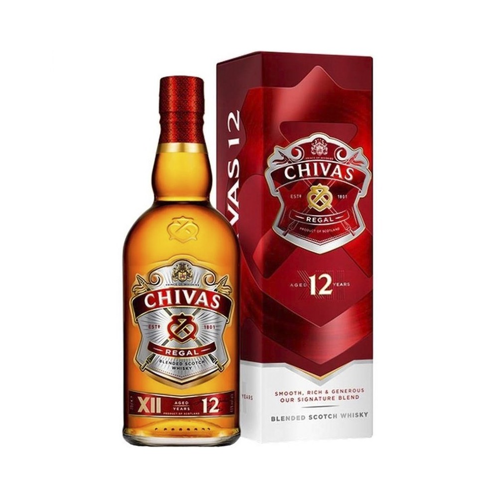 Whisky Chivas Regal 12 Years + cutie, 1L, 40% alc., Scotia