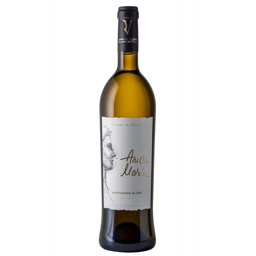 vin alb sec sauvignon blanc familia vladoi anca maria 075l 137 alc romania Vin Romanesc Alb