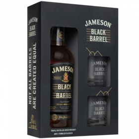 Jameson Black Barrel Whisky + 2 Glasses, 0.7L, 40% alc., Ireland