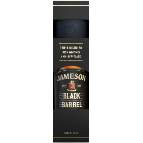 Whisky Jameson Black Barrel + Hip Flask, 0.7L, 40% alc., Irlanda