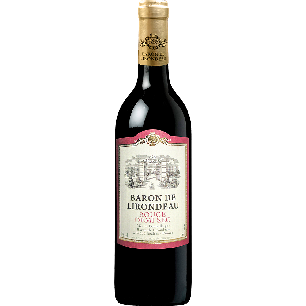 Vin rosu demisec Baron de Lirondeau, 0.75L, 10.5% alc., Franta