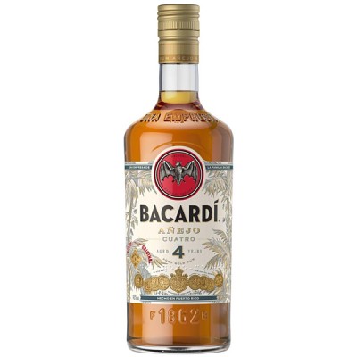 Bacardi Anejo Cuatro 4 Years Rum, 40% alc., 0.7L, Cuba