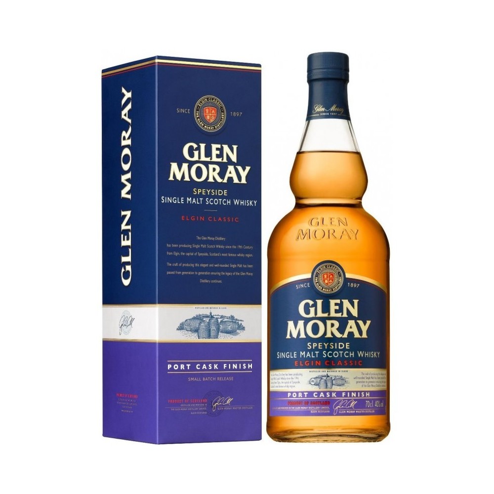 Whisky Glen Moray Port Cask Finish, 0.7L, 40% alc., Scotia 0.7L