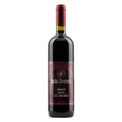 Red secco wine, Merlot, Beciul Domnesc Cotesti, 0.75L, 13.5% alc., Romania