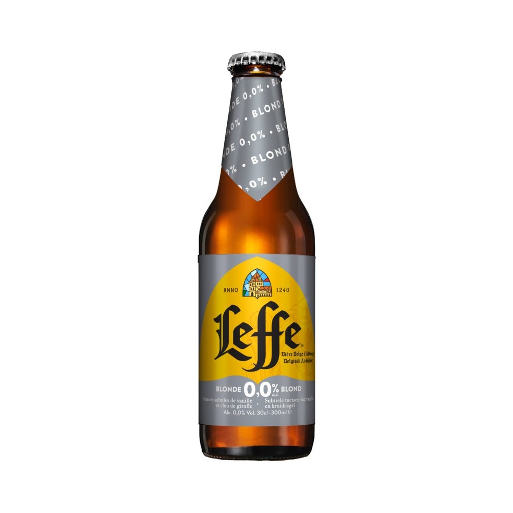 Bere blonda fara alcool Leffe, 0% alc., 0.33L, Belgia