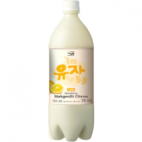 Woorisool Sparkling Citron Makgeolli, 3% alc., 0.75L, South Korea