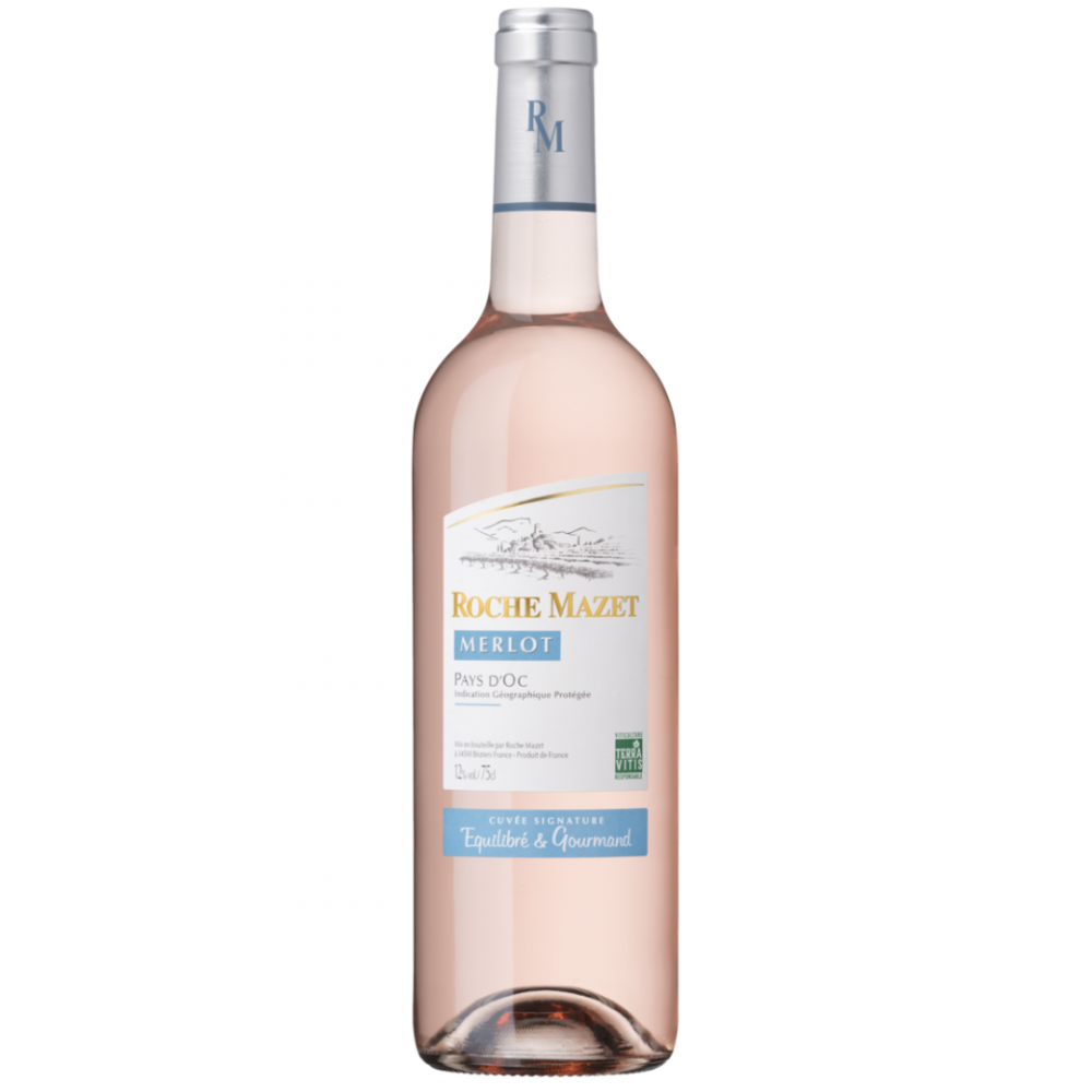 Vin roze sec, Merlot, Roche Mazet Pays d\'Oc, 0.75L, 12% alc., Franta