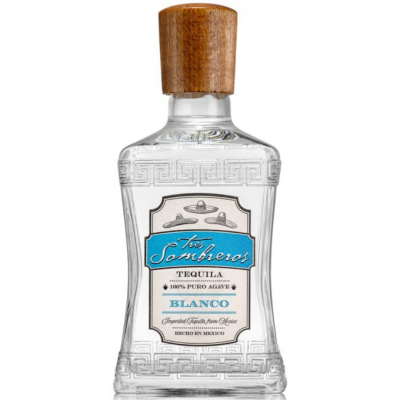 Tres Sombreros Blanco Tequila, 0.7L, 38% alc., Mexico