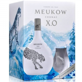 Coniac Meukow XO Ice Panther + 2 Pahare, 40% alc., 0.7L, Franta