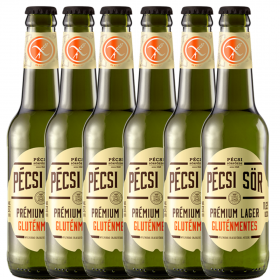 Pecsi Sor Premium Lager Gluten Free Beer Six Pack, 5% alc., 0.33L, Hungary
